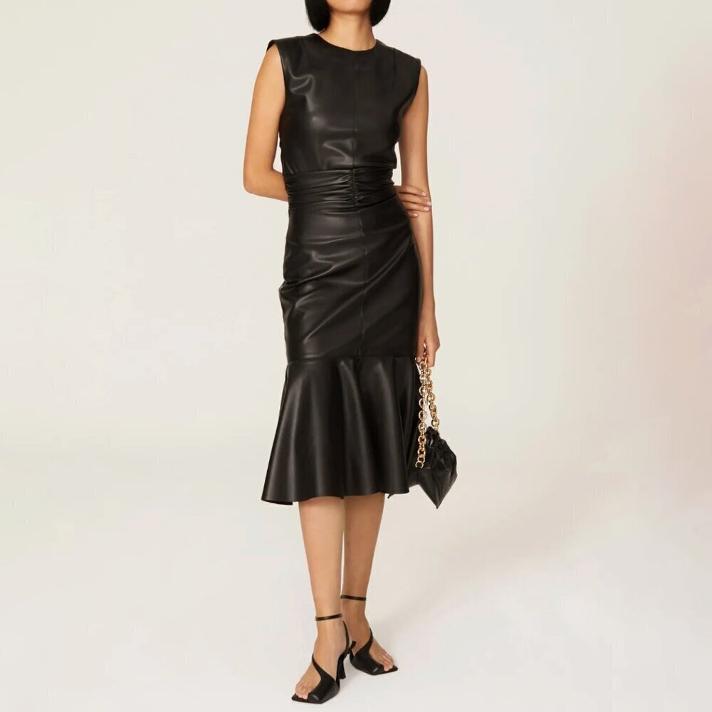 Philosophy di Lorenzo Serafini Faux Leather Flounce Skirt β Size 4